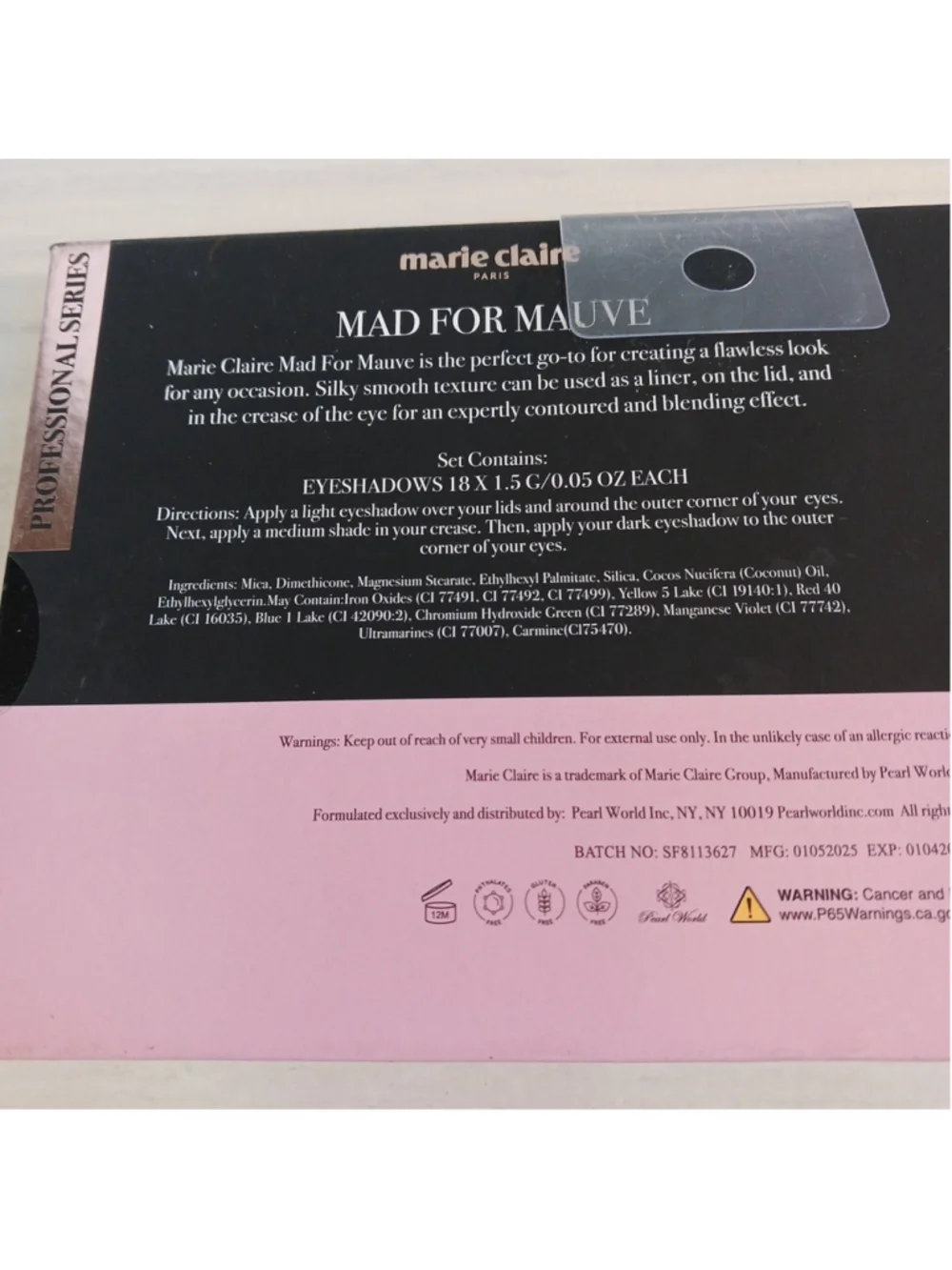 Marie Chaire Paris Eyeshadow Palette Mauve 18 Piece Talc-Free